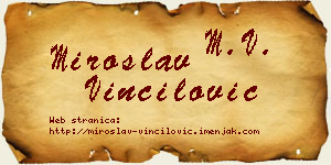 Miroslav Vinčilović vizit kartica